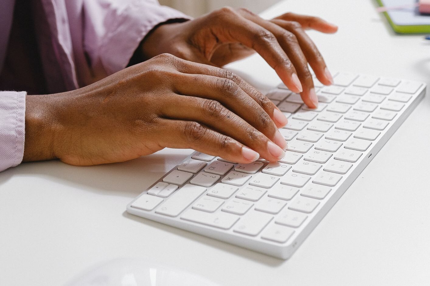 Woman typing