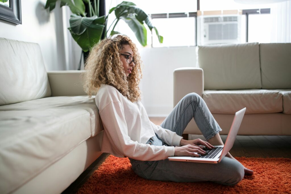 Person typing on keyboard